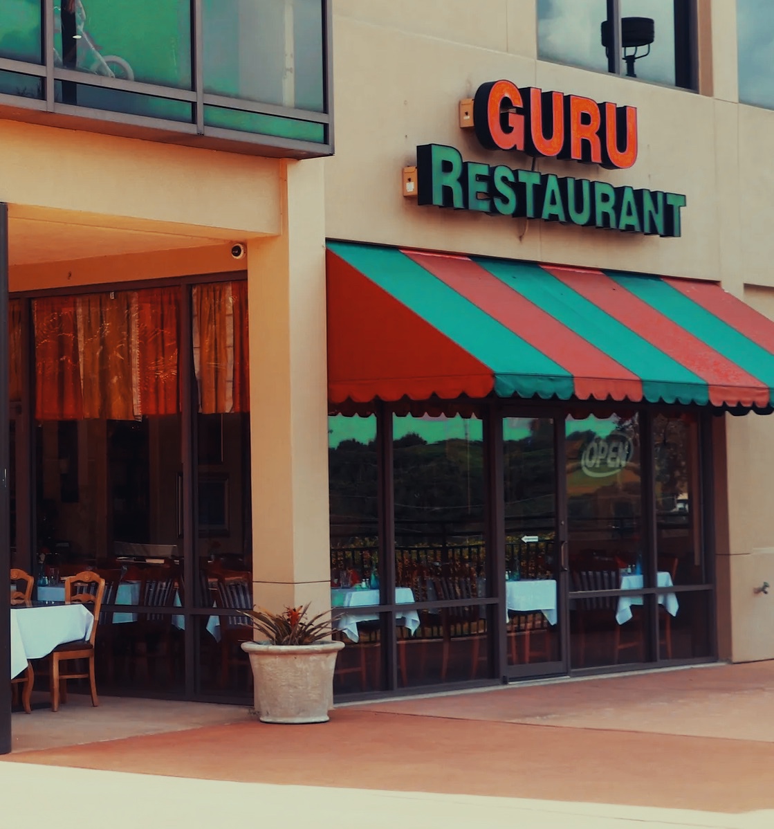 View of outside of Guru Indian Restaurant